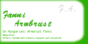 fanni armbrust business card